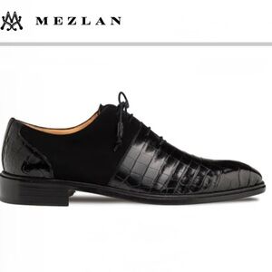 Mezlan Platinum Genuine Alligator black lace up Men’s Oxford shoes size 11 1/2